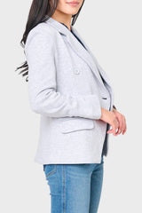 Double Breasted Blazer in Heather Grey