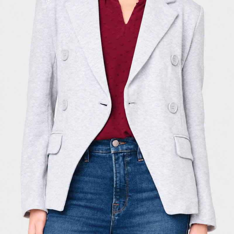 Double Breasted Blazer in Heather Grey