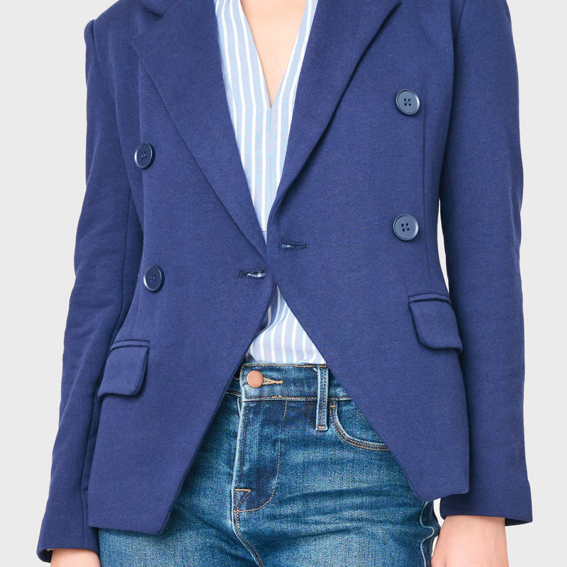 Double Breasted Blazer in Navy Peacoat