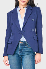 Double Breasted Blazer in Navy Peacoat