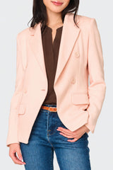 Double Breasted Blazer in Pearl Blush