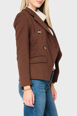 Double Breasted Blazer in Tuscan Saddle