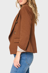 Double Breasted Blazer in Tuscan Saddle