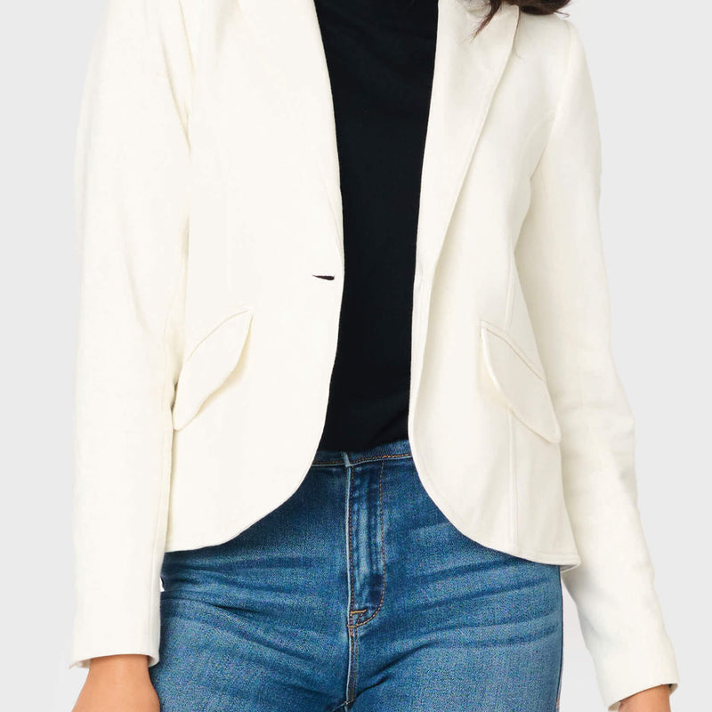 Notch Lapel Stretch Knit Blazer