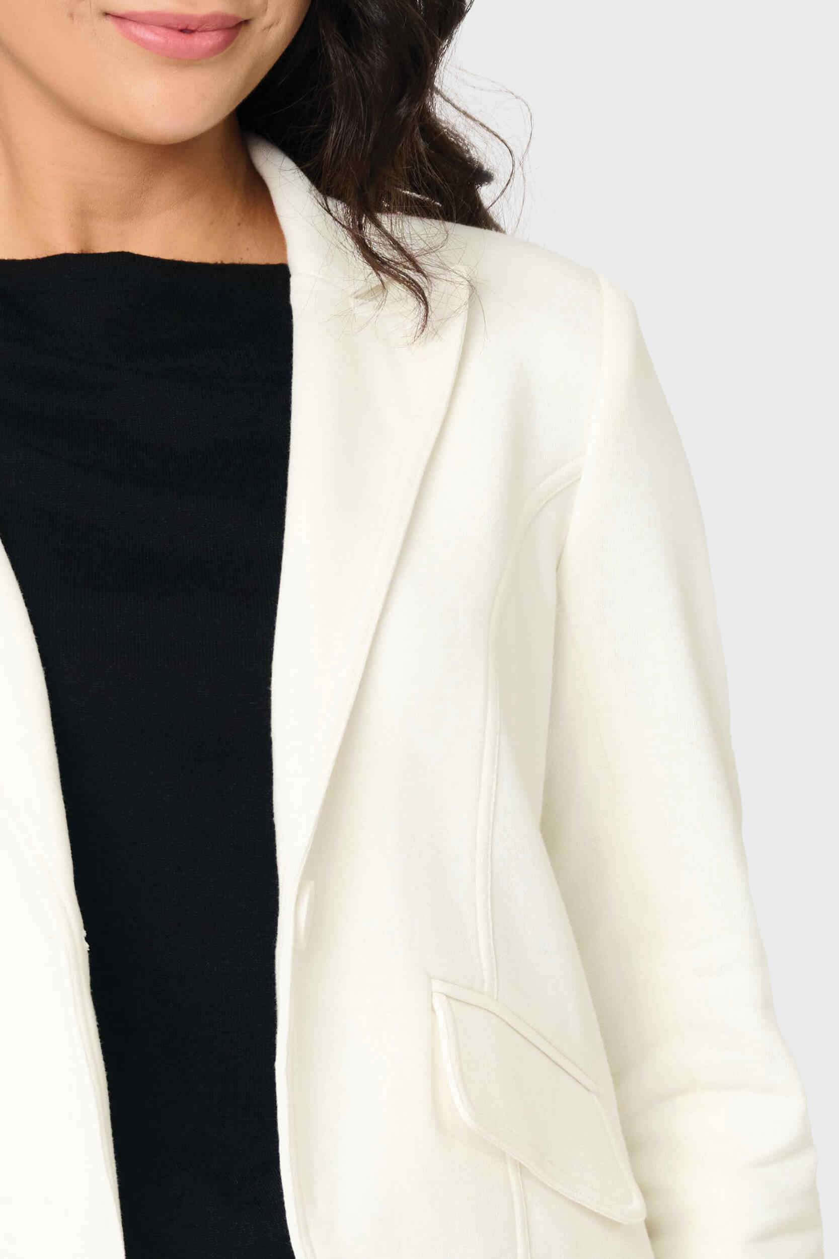 Notch Lapel Stretch Knit Blazer