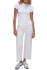 Good American Good Waist Palazzo Cropped Jeans