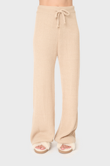 Drawstring Pull On Ribbed Sweater Knit Pant