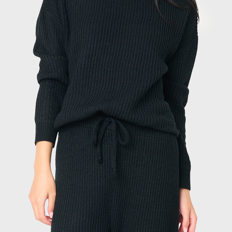 Drawstring Pull On Ribbed Sweater Knit Pant Gibsonlook