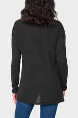 V-Neck Shimmer Tunic with High Low Hem