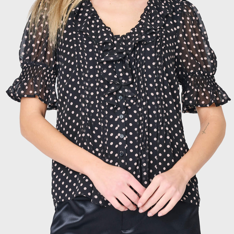 Khloe Ruffle Button Down Blouse