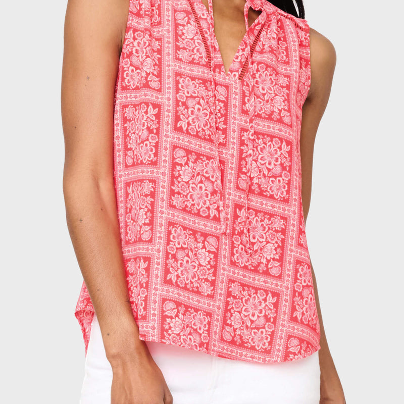 Cameron Day Top with Crochet Trim