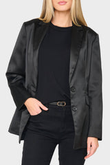 Shine Effect Long-Line Blazer