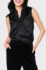 Charlotte Sleeveless Ruffled V-Neck Top