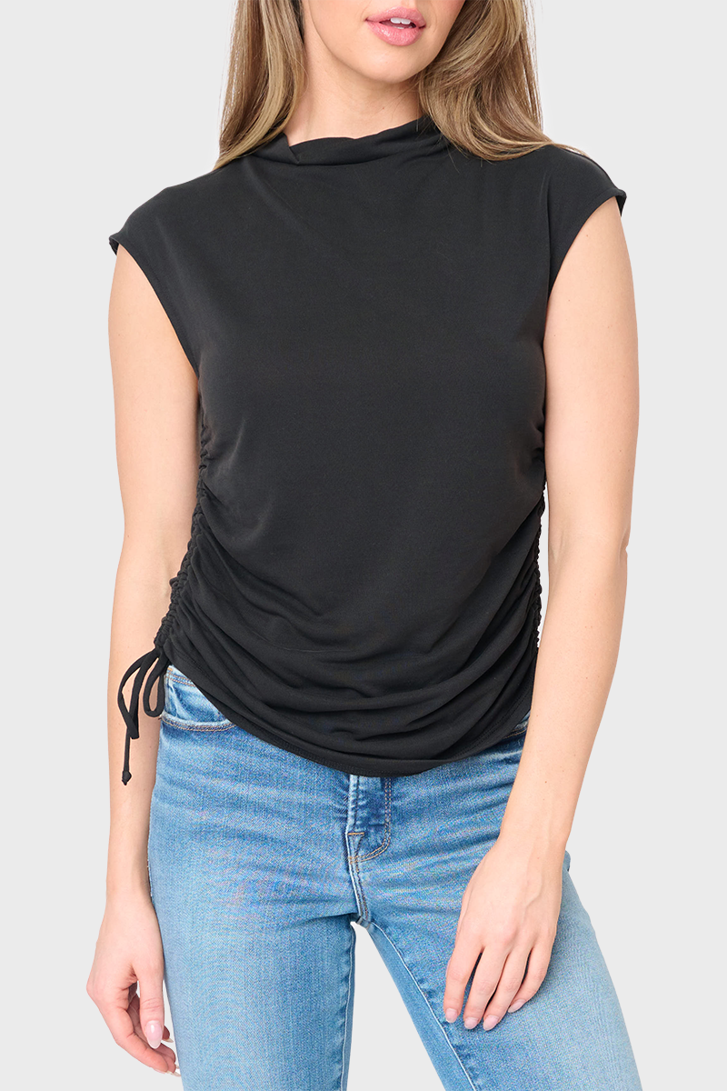 Funnel Neck Sleeveless Top