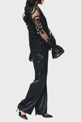 Lovely In Lace Flutter Cuff Blouse