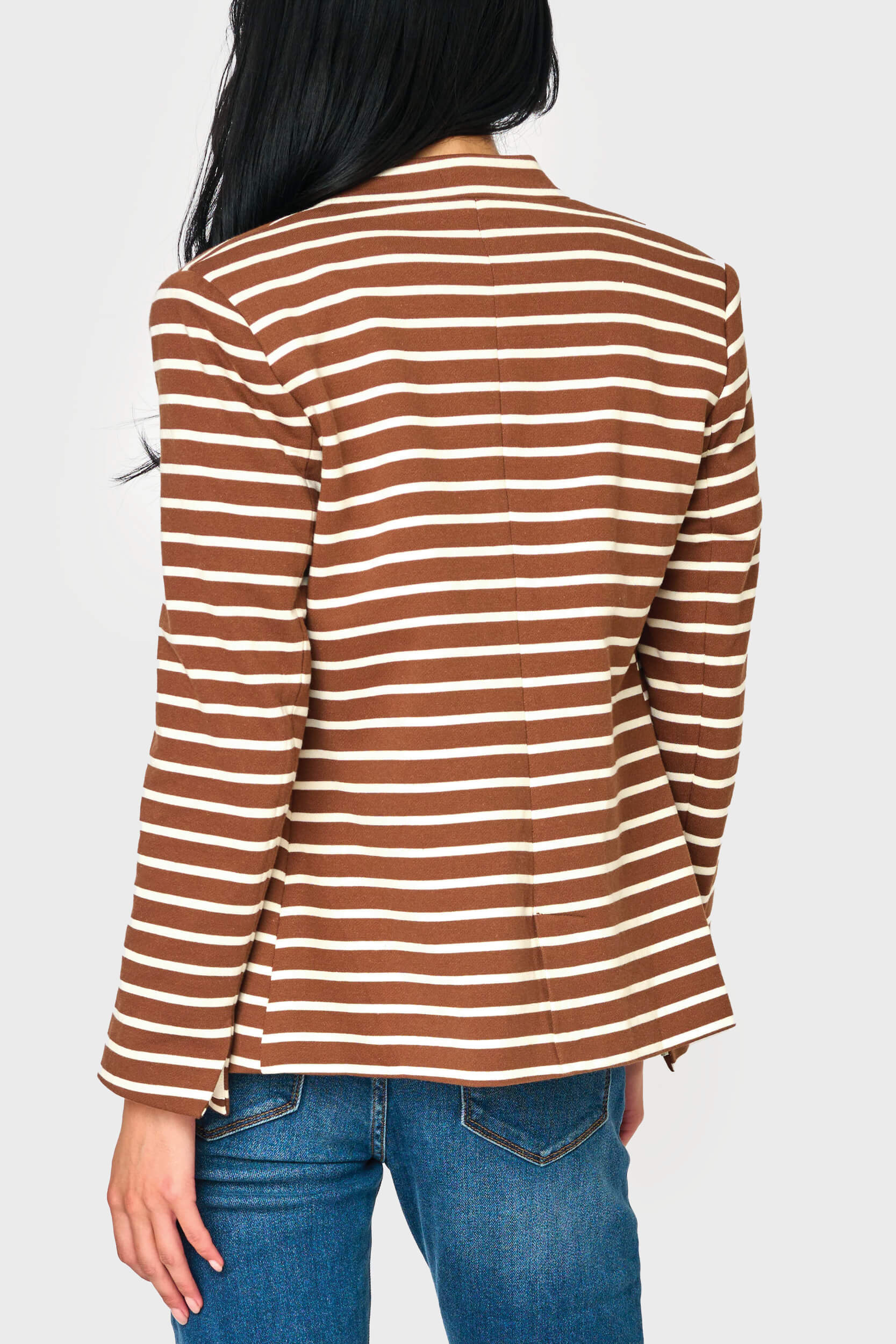 Striped Notch Collar Blazer – Gibsonlook