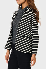 Striped Notch Collar Blazer