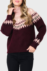 Mock Neck Fair Isle Sweater