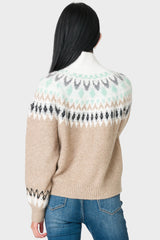 Mock Neck Fair Isle Sweater