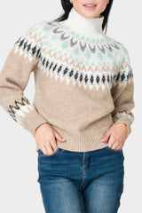 Mock Neck Fair Isle Sweater