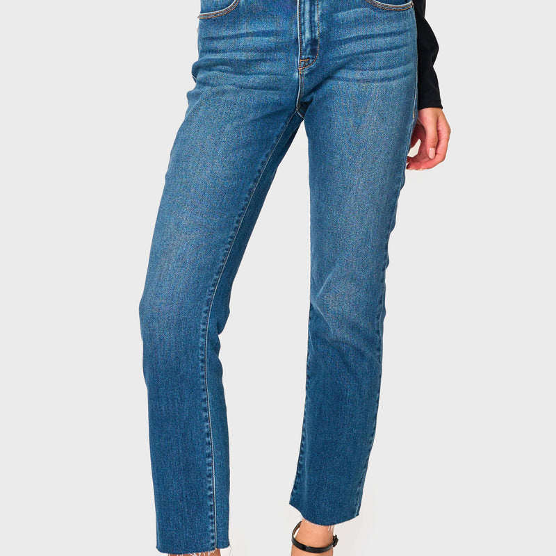 Essential Mini-Flare Leg Denim with Raw Hem