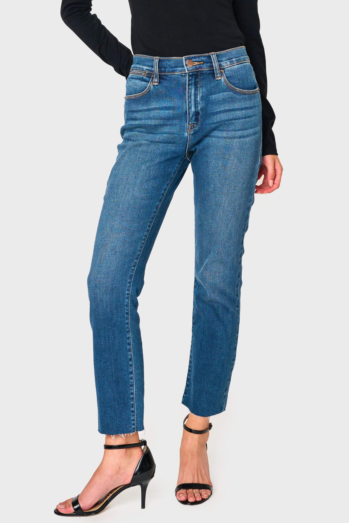 Essential Mini-Flare Leg Denim with Raw Hem