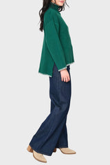 Funnel Neck Whipstitch Tunic Sweater