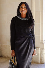 Soiree Sweater With Pearl Embellished Collar