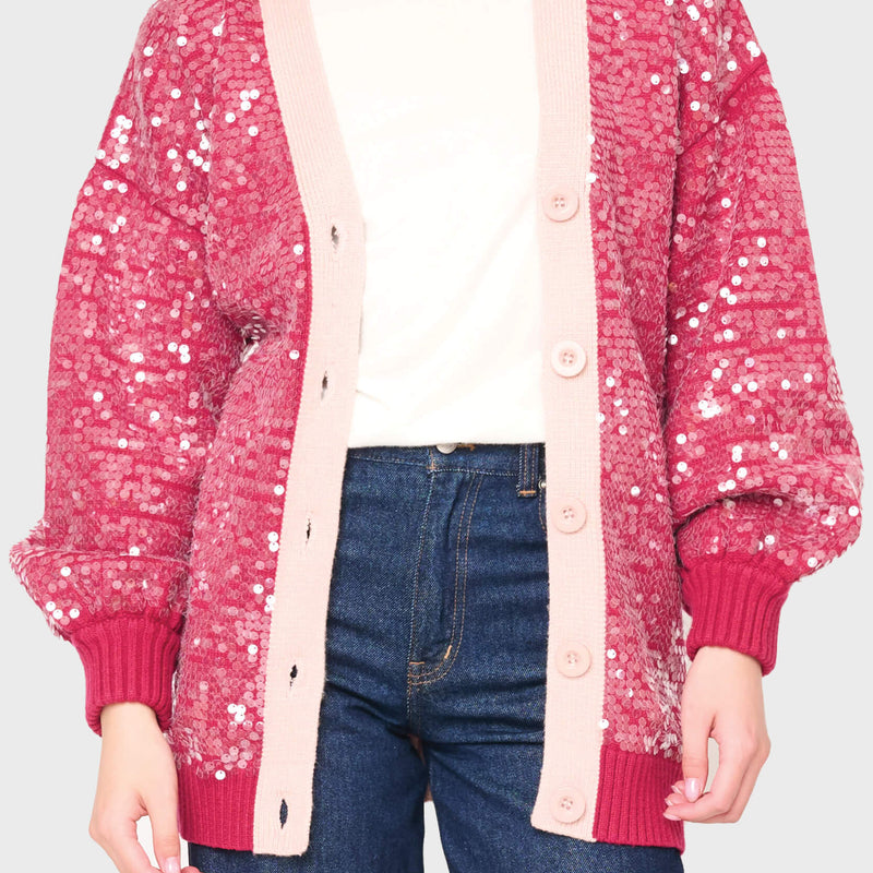 Friday Colorblock Sequin Cardigan