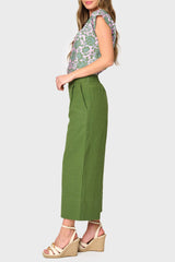 Wide Hem Cropped Linen Pant