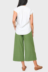 Wide Hem Cropped Linen Pant