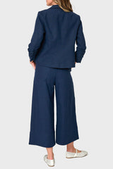 Wide Hem Cropped Linen Pant