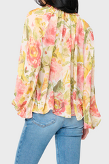 Reset By Jane Blouson Sleeve Chiffon Blouse with Tie