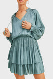 Reset By Jane Flutter Sleeve Silky Crinkle Dress