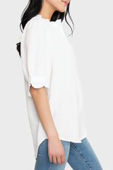 Dianthus Henley Puff Sleeve Blouse