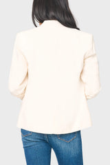 Cinched Sleeve Notch Neck Blazer