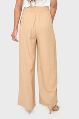 Wide Hemmed Linen Trouser