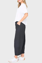 Lily Scallop Puff Sleeve Linen Top
