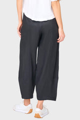 Linen Barrel Cropped Pant