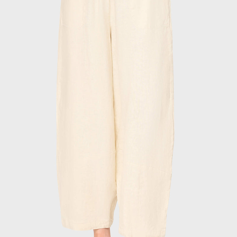 Linen Barrel Cropped Pant