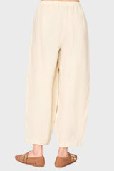 Linen Barrel Cropped Pant