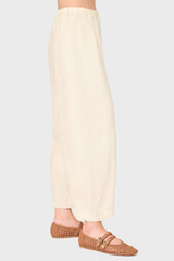 Linen Barrel Cropped Pant