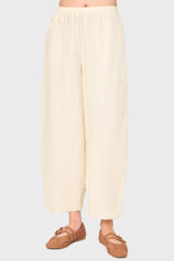 Linen Barrel Cropped Pant