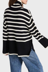 Moon River Stripe Turtleneck Sweater