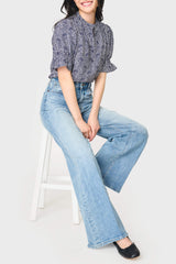 Dianthus Henley Puff Sleeve Blouse