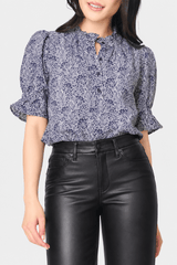 Dianthus Henley Puff Sleeve Blouse