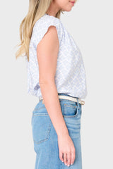 Cap Sleeve Notch Neck Blouse