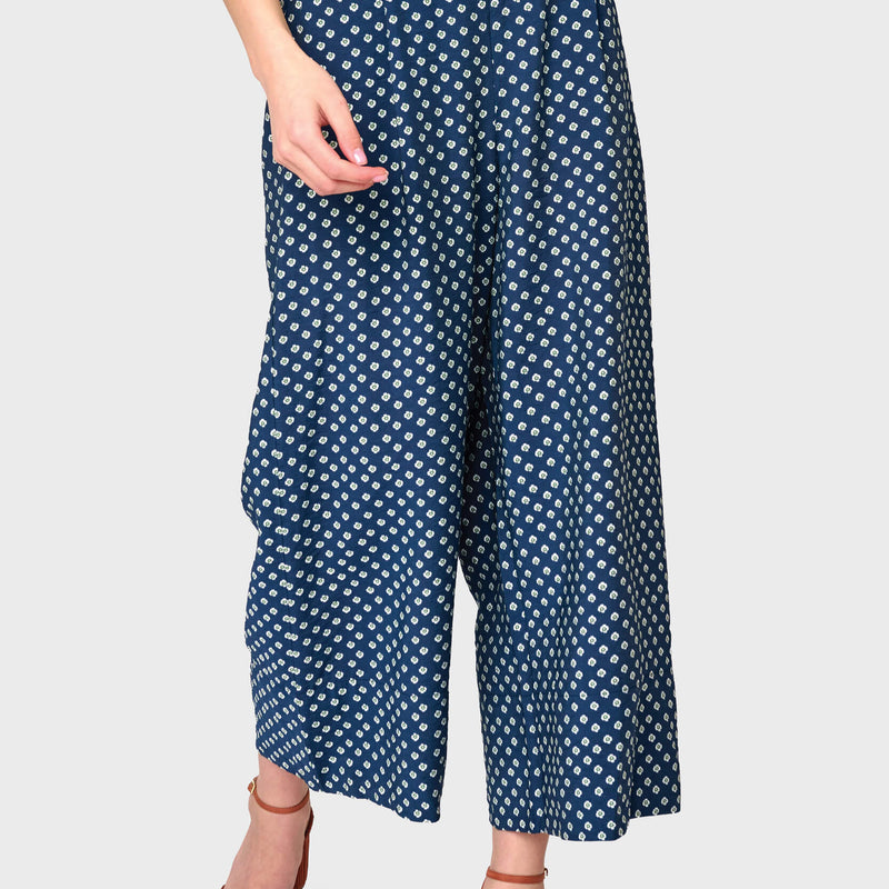 Wide Hem Cropped Linen Pant