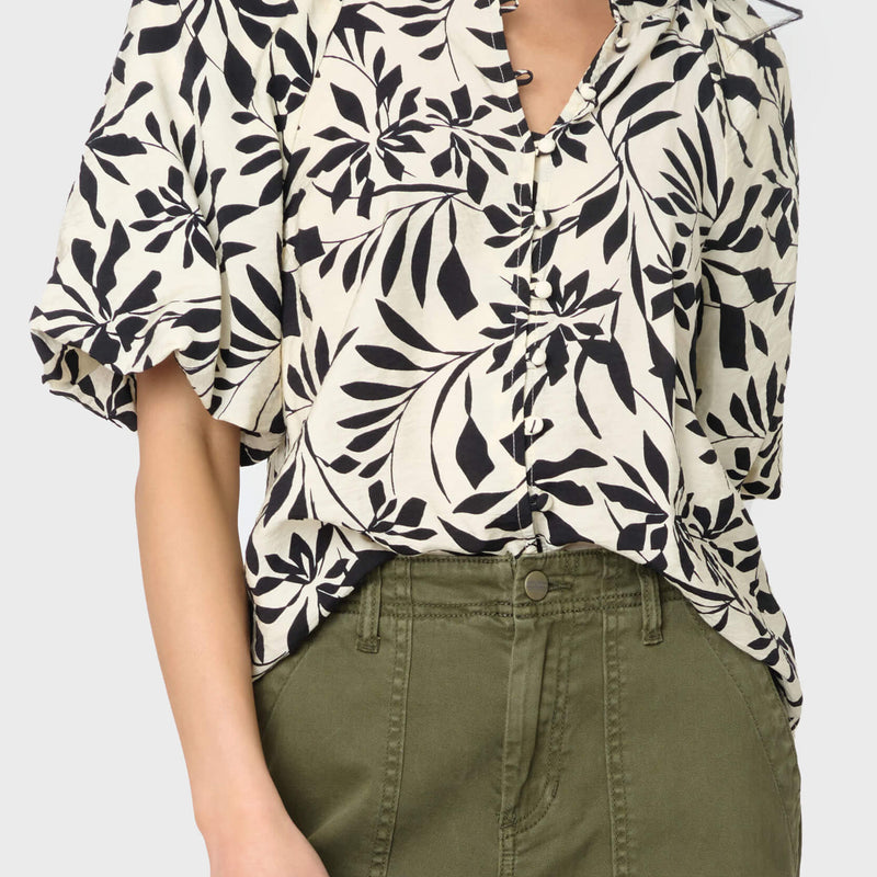 Playa Bell Sleeve Button Blouse