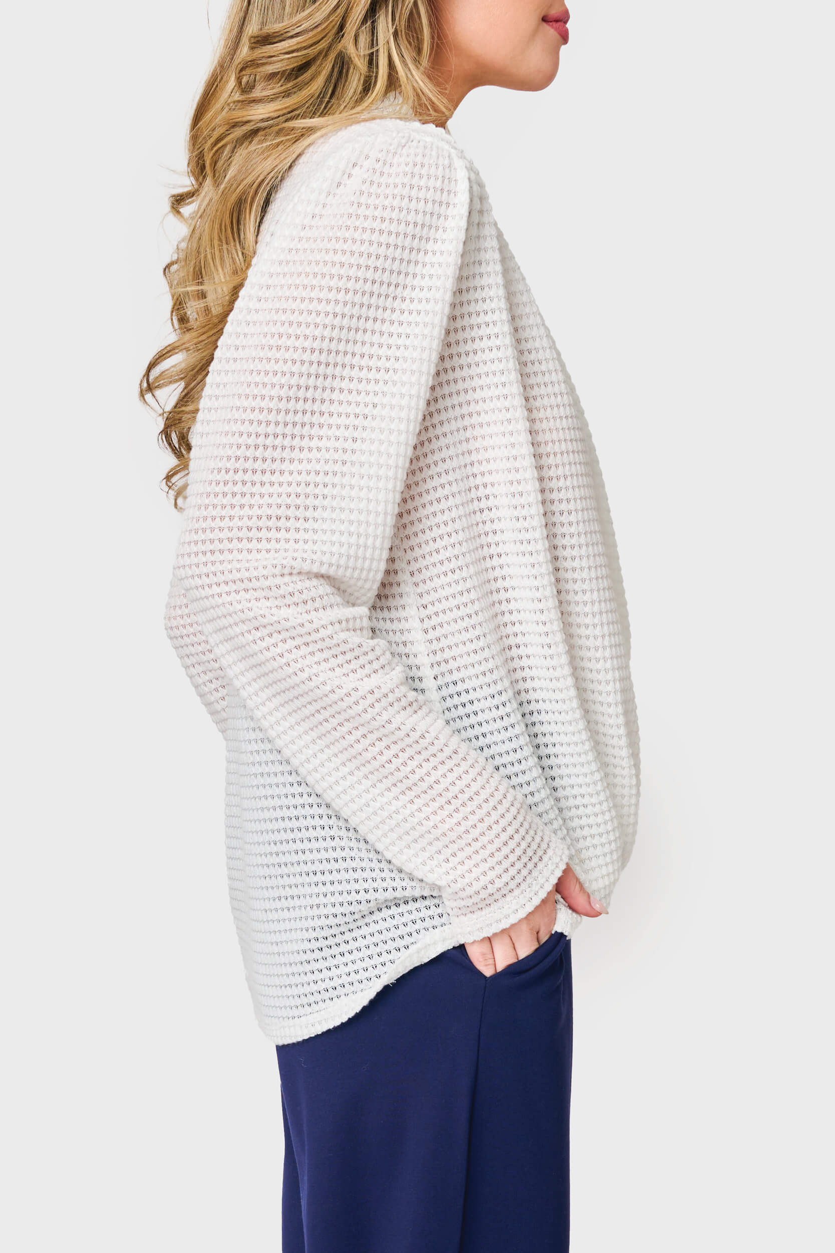 Surplice Open Weave Sweater